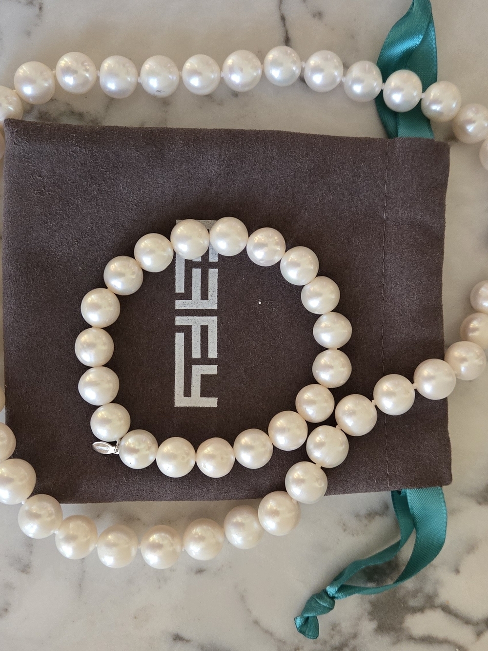 Effy White Pearl Necklace and Bracelet Set